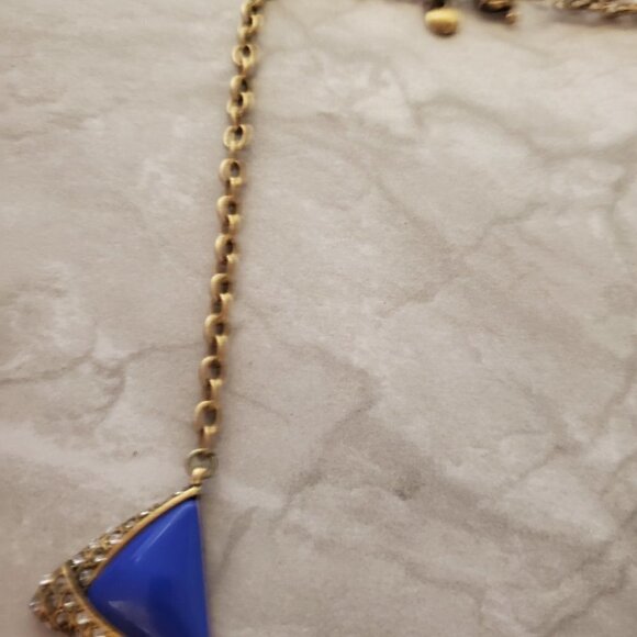 💙 J.Crew Enamel Rhinestones Crystals Pave Antique Mini Statement Necklace 💙 - Picture 2 of 16
